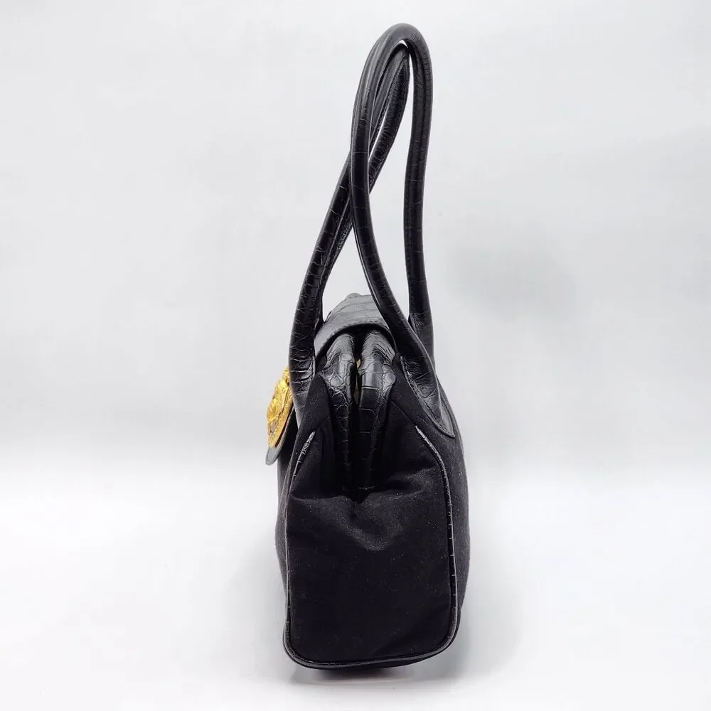 Bosom Buddy Bags Vintage Bumble Bee Medallion Hinge Doctor Bag Black Gold